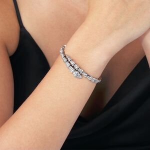 Elegant Serpenti Silver Toned Bracelet